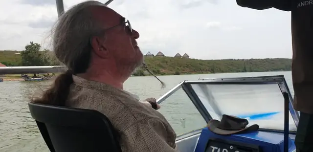 Relaxing during a boat safari